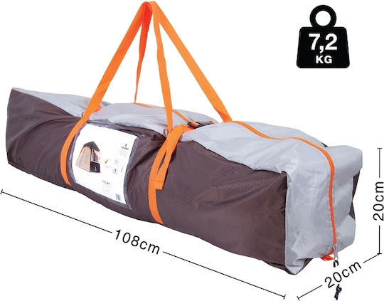 Keumer Αυτόματη Σκηνή Camping Μπεζ με Διπλό Πανί 3 Εποχών για 4 Άτομα 320x220x170εκ.