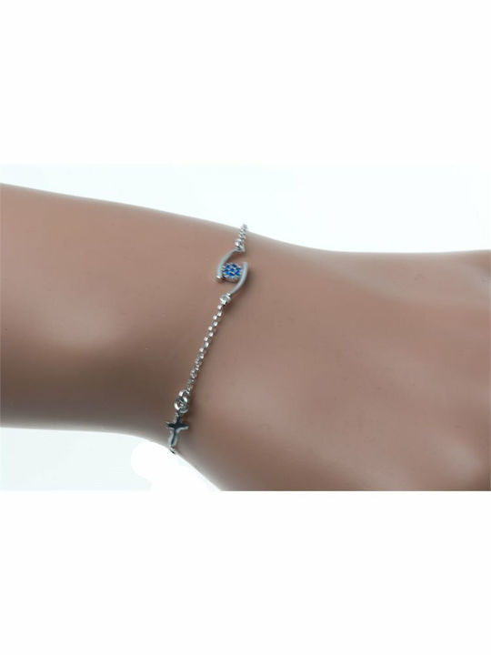 Paraxenies Damen Armband Kette mit Design Auge aus Silber