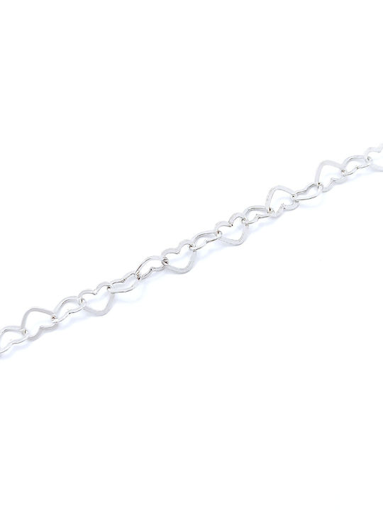 PS Silver Bracelet Anklet Chain with design Heart made of Silver