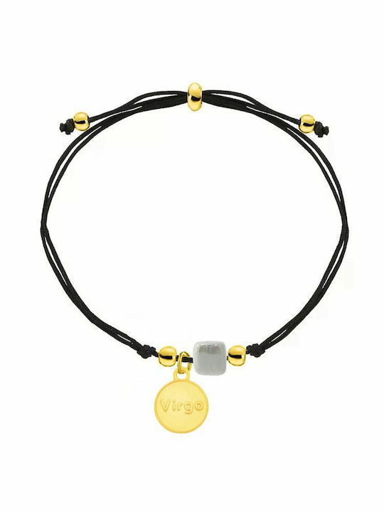 Amor Amor Bracelet Macrame made of Cord Gold Plated