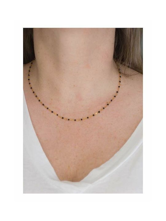 Paraxenies Halskette Rosenkranz aus Vergoldet Stahl