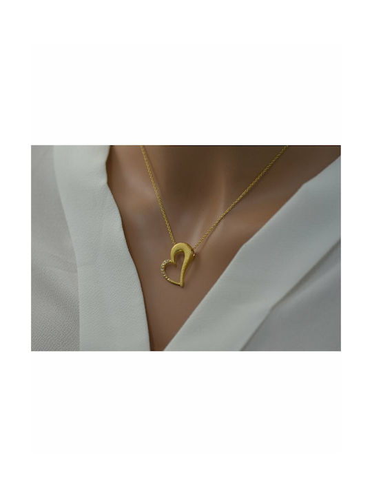Paraxenies Halskette mit Design Herz aus Vergoldet Silber