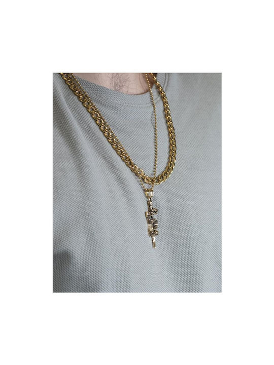 Paraxenies Halskette mit Design Schlange aus Vergoldet Stahl