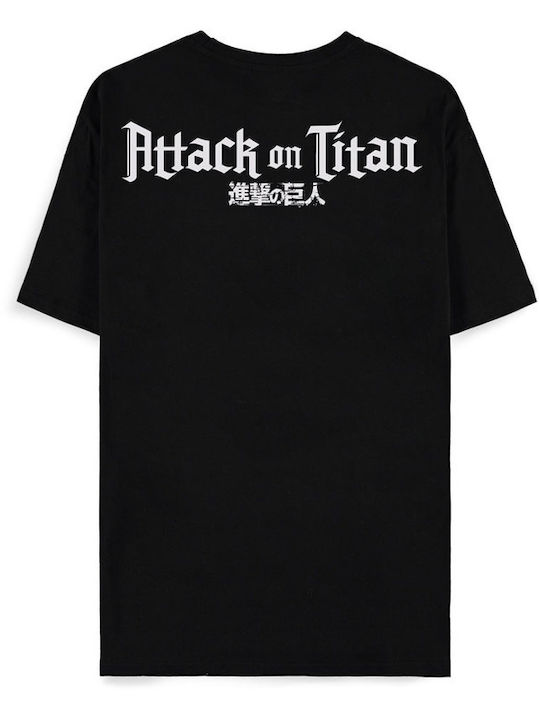 Difuzed T-shirt Attack on Titan Logo σε Μαύρο χρώμα