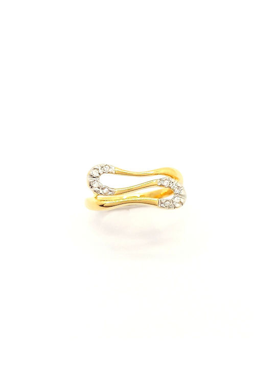 PS Silver Damen Ring mit Zirkonia aus Weißgold 14K