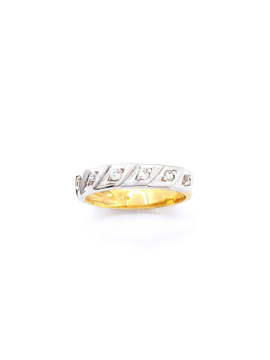 PS Silver Damen Ring mit Zirkonia aus Weißgold 14K