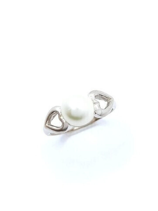 PS Silver Women's Silver Ring with Pearl