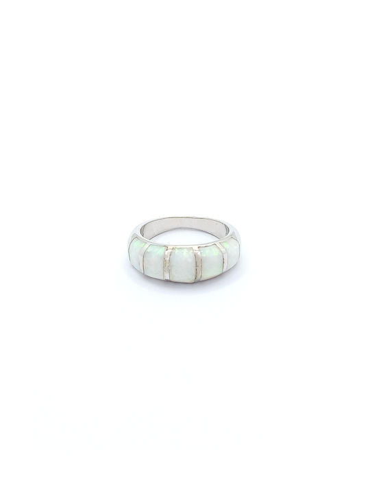 PS Silver Women's Silver Spinner Ring with Stone