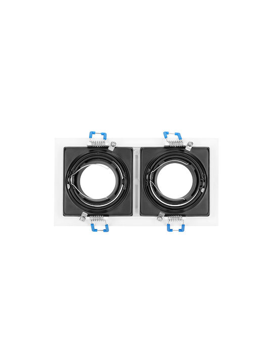 Orno Square Plastic Recessed Spot with Integrated LED and Cool White Light Black 1pcs