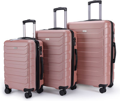 Lavor 1-602 Reisekoffer Hartschalen Rosa Maximalhöhe 75cm mit 4 Räder Set 3Stück