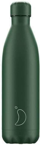 Chilly's Original All Matte Monochrome Bottle Thermos Stainless Steel BPA Free 750ml All Green
