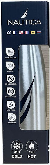 Nautica Bottle Thermos Stainless Steel 1lt Silver