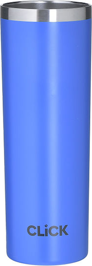 Click Glas Thermosflasche Rostfreier Stahl 450ml Blau mit Mundstück
