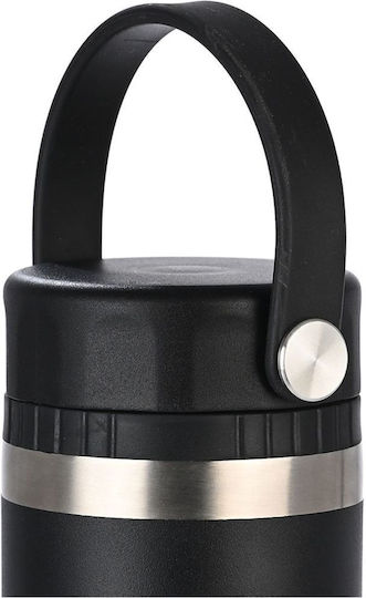 Estia Travel Chug Save The Aegean Recyclable Thermos Bottle Stainless Steel BPA Free 500ml Midnight Black