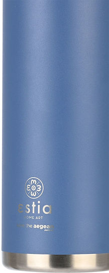 Estia Travel Chug Save the Aegean Recyclable Stainless Steel Thermos Bottle BPA Free 500ml Blue