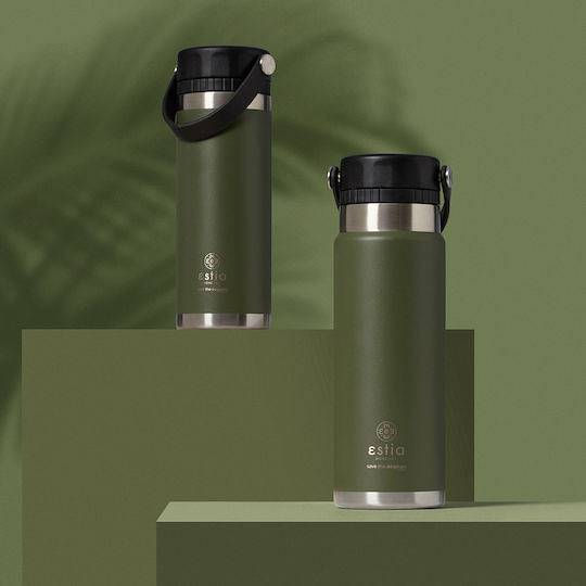 Estia Travel Chug Save The Aegean Recyclable Thermos Bottle Stainless Steel BPA Free 500ml Forest Spirit