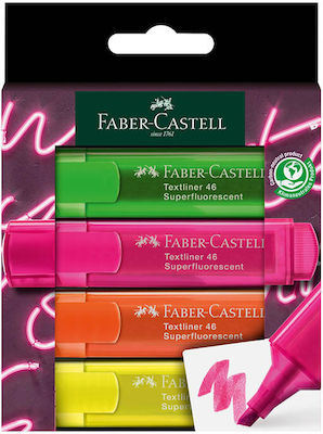 Faber-Castell Textliner 1546 Μαρκαδόροι Υπογράμμισης Neon 4τμχ