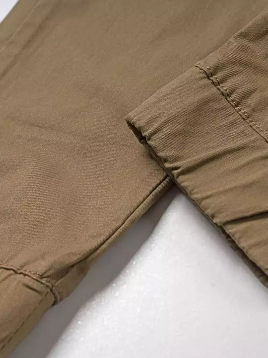 Kids' Cargo Fabric Pants Brown