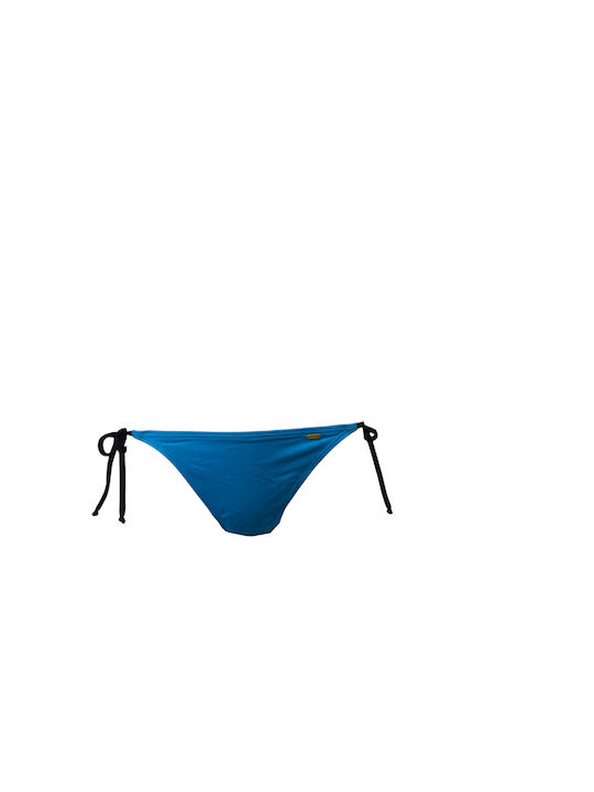 Bikini Set Triangle Top & Slip Bottom with Laces with Adjustable Straps Blue