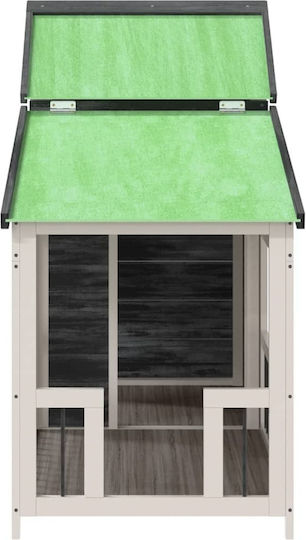 vidaXL Dog House Large Wooden Outdoor Gray 143x60.5x109cm