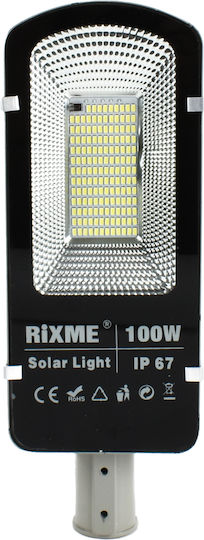 Rixme Rixme Ηλιακό Φωτιστικό Δρόμου 100W Ψυχρό Λευκό 6000K με Φωτοκύτταρο IP67 38.5x14x6εκ.