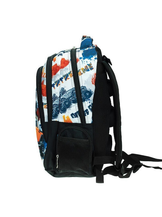 No Fear School Backpack For Elementary With Water Bottle Holder White 30lt 30 x 28 x 48cm