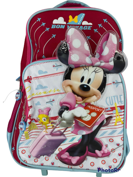 Diakakis Minnie with 3 Compartments School Bag Trolley Elementary, Elementary Multicolored