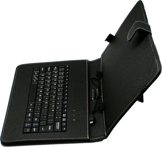 Micro USB Flip Cover With Keyboard In English US Black (Universal 8")