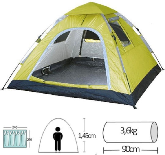 Campus Automatic Summer Camping Tent Igloo Green for 5 People 240x210x145cm