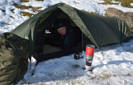 Snugpak Ionosphere 1 Палатка за къмпинг Иглу Туристическа Каки с Двоен Плат 3 Сезона за 1 Човек Водоустойчива 5000mm 240x100x70см