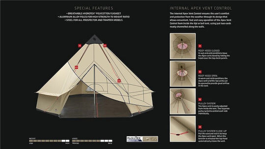 Robens Klondike Winter Camping Tent Beige for 6 People 400x270x270cm