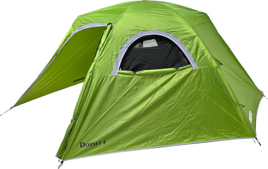 Grasshoppers Dorset 4 Σκηνή Camping Igloo Πράσινη με Διπλό Πανί 3 Εποχών για 4 Άτομα 415x245x145εκ.