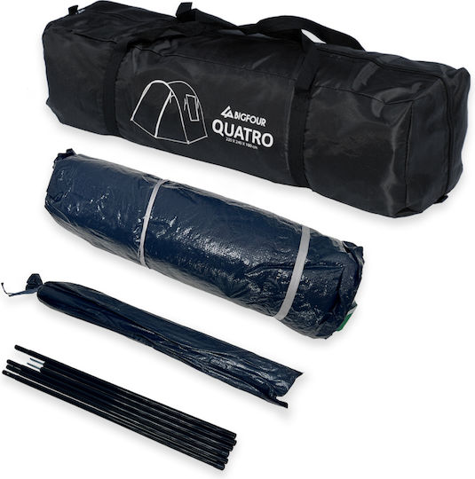 Bigfour Quatro Camping Tent Tunnel Green with Double Cloth 3 Seasons for 4 People 220x240x180cm