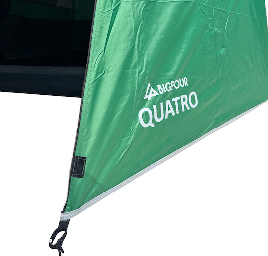 Bigfour Quatro Camping Tent Tunnel Green with Double Cloth 3 Seasons for 4 People 220x240x180cm