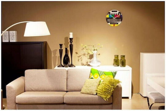 Nextime Silent Wall Clock Glass Multicolour Ø70cm