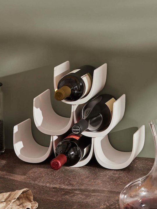 Alessi Noah GIA13 Tischplatte Flaschenhalter Kunststoff für 6 Flaschen Weiß 34.5x15.5x27εκ.