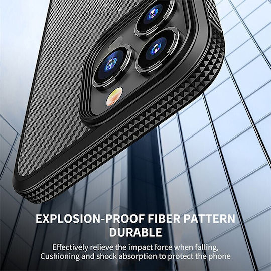 iPaky Carbon Fiber Задна корица Пластмаса Син (iPhone 14 Plus)