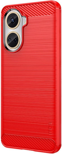 Mofi Brushed Umschlag Rückseite Silikon Rot (Huawei Nova 10)