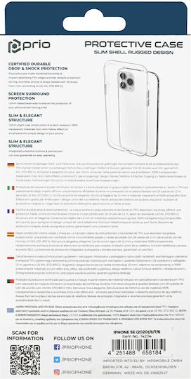 Prio Protective Cover Back Cover Σιλικόνης 1.2mm Διάφανο (iPhone 5/5s/SE)