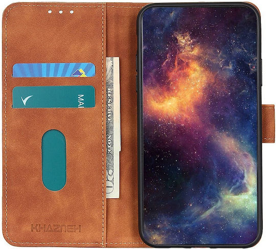 Khazneh Litchi Skin Texture Leather Back Cover Synthetic Leather Magnetic Brown (Honor X8)