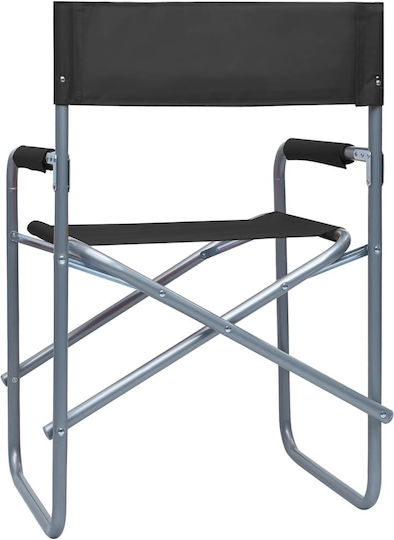 vidaXL Director's Chairs 2pcs Director's Chair Beach Black 48x57x79cm Set of 2pcs