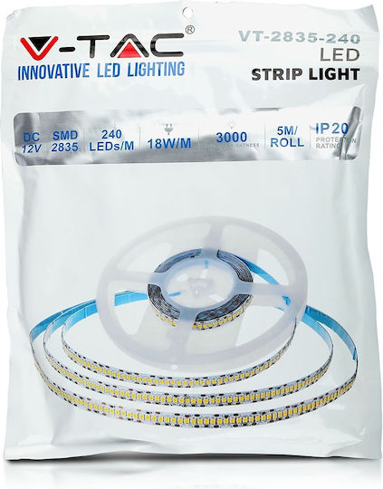 V-TAC Ταινία LED 12V Φυσικό Λευκό Φως 5m Τύπου SMD2835