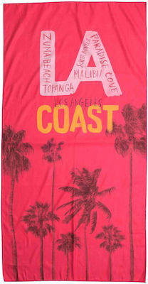 Flamingo LA Beach Towel Cotton Fuchsia 160x86cm.