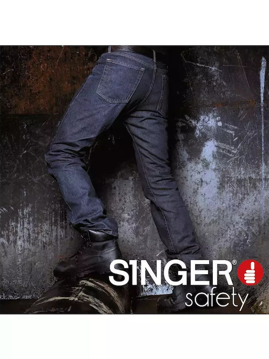 Singer Safety Work Trousers Jeans Blue made of Cotton