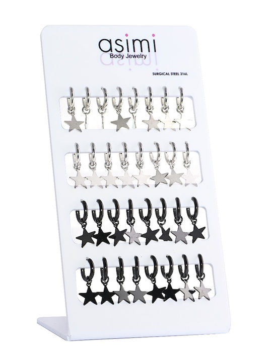 Asimi Body Piercing Single Earring Hoop made of Steel Gold Plated
