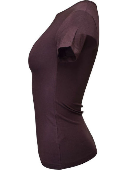 Kurzärmelig Braun Damen T-Shirt