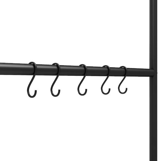 vidaXL Σκάλα Μπάνιου 5 Θέσεων Δαπέδου ​58x175cm Μαύρη