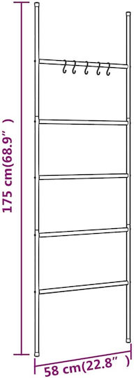 vidaXL Σκάλα Μπάνιου 5 Θέσεων Δαπέδου ​58x175cm Μαύρη