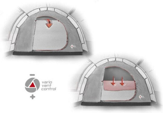 High Peak Santiago 5.0 Winter Camping Tent Tunnel Grey With Double Cloth For 5 People 430x280x190cm