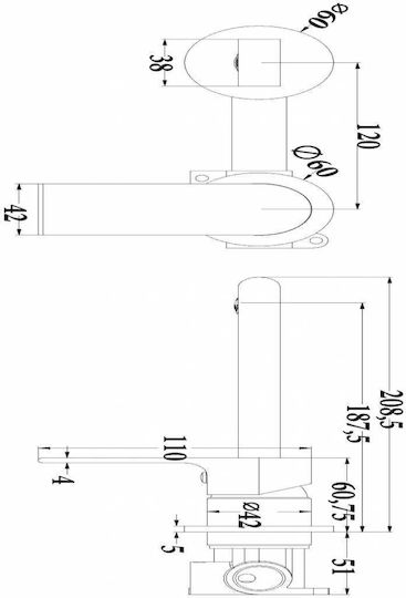 Sparke Lume 05 Built-in Faucet Mixer for for Bathroom Sink 1 Exit Silver Sparke Lume 05 Built-in Faucet Mixer for for Bathroom Sink 1 Exit Silver